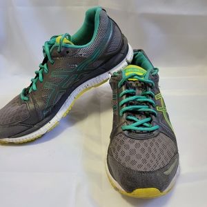 Asics Gel-Neo 33 Women's Sz 8.5 Gray Green Yellow Running Training Shoes T272N